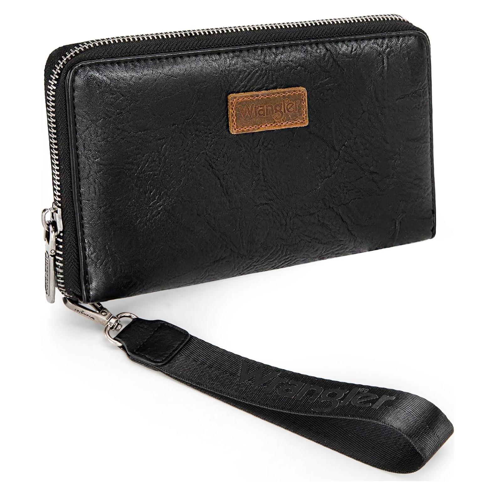 Billetera de Mujer Wrangler 119001BK Negra de Cuero Vegano