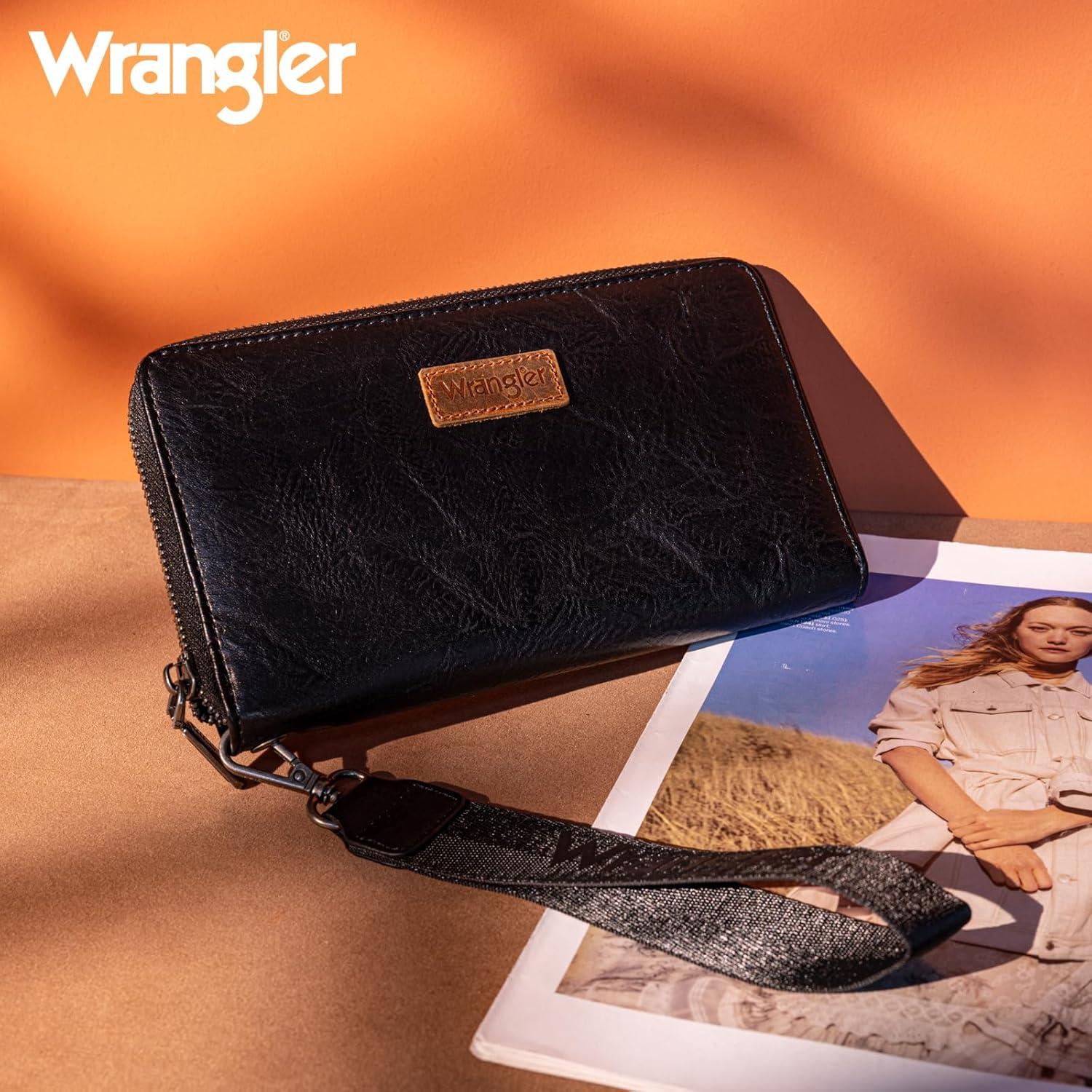 Billetera de Mujer Wrangler 119001BK Negra de Cuero Vegano