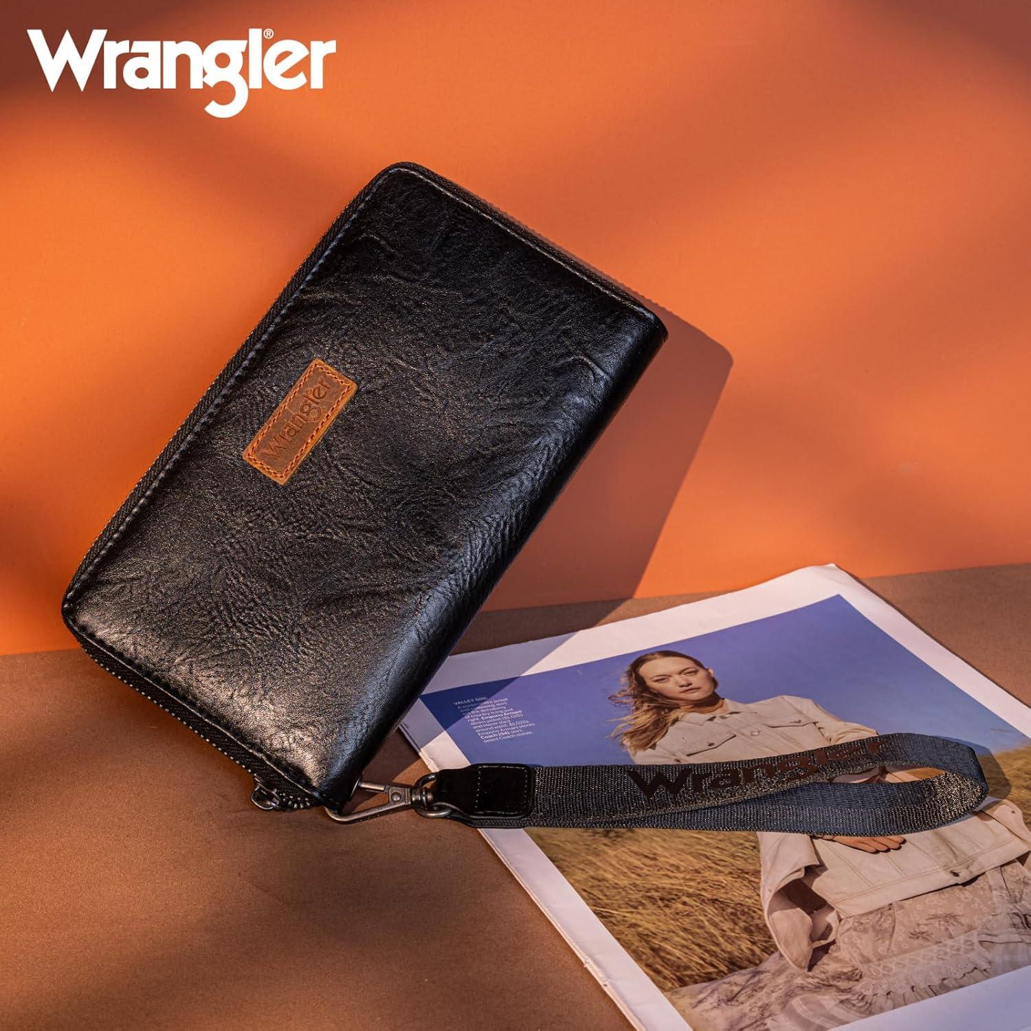 Billetera de Mujer Wrangler 119001BK Negra de Cuero Vegano