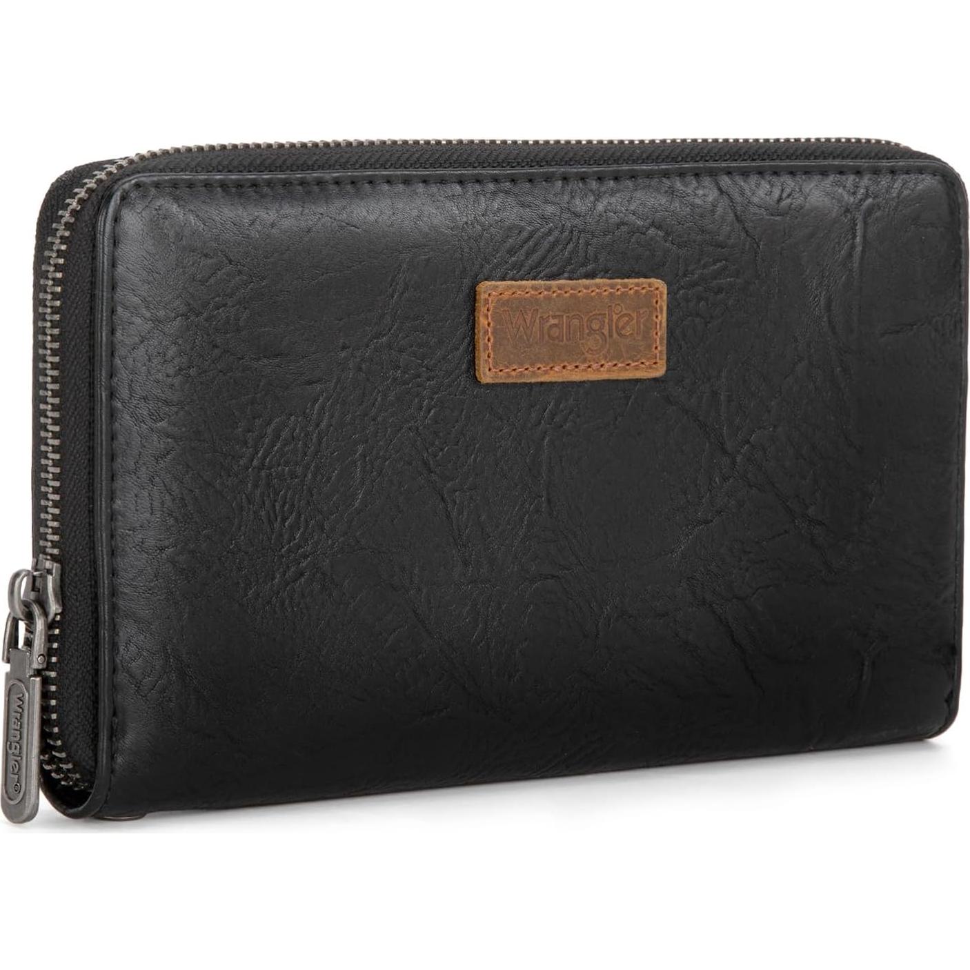 Billetera de Mujer Wrangler 119001BK Negra de Cuero Vegano