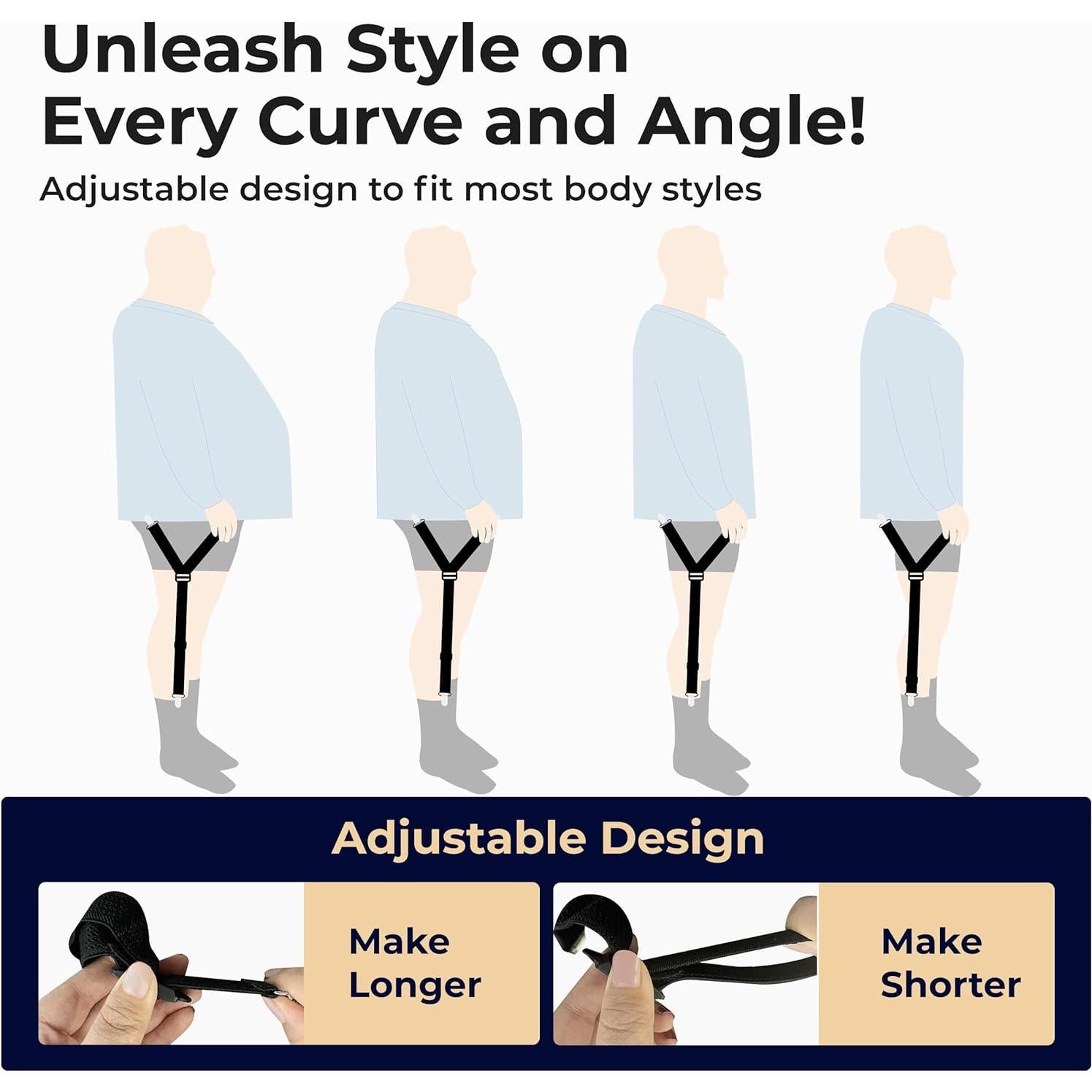 Soportes de Camisa Ajustables COZIA con Clips Antideslizantes