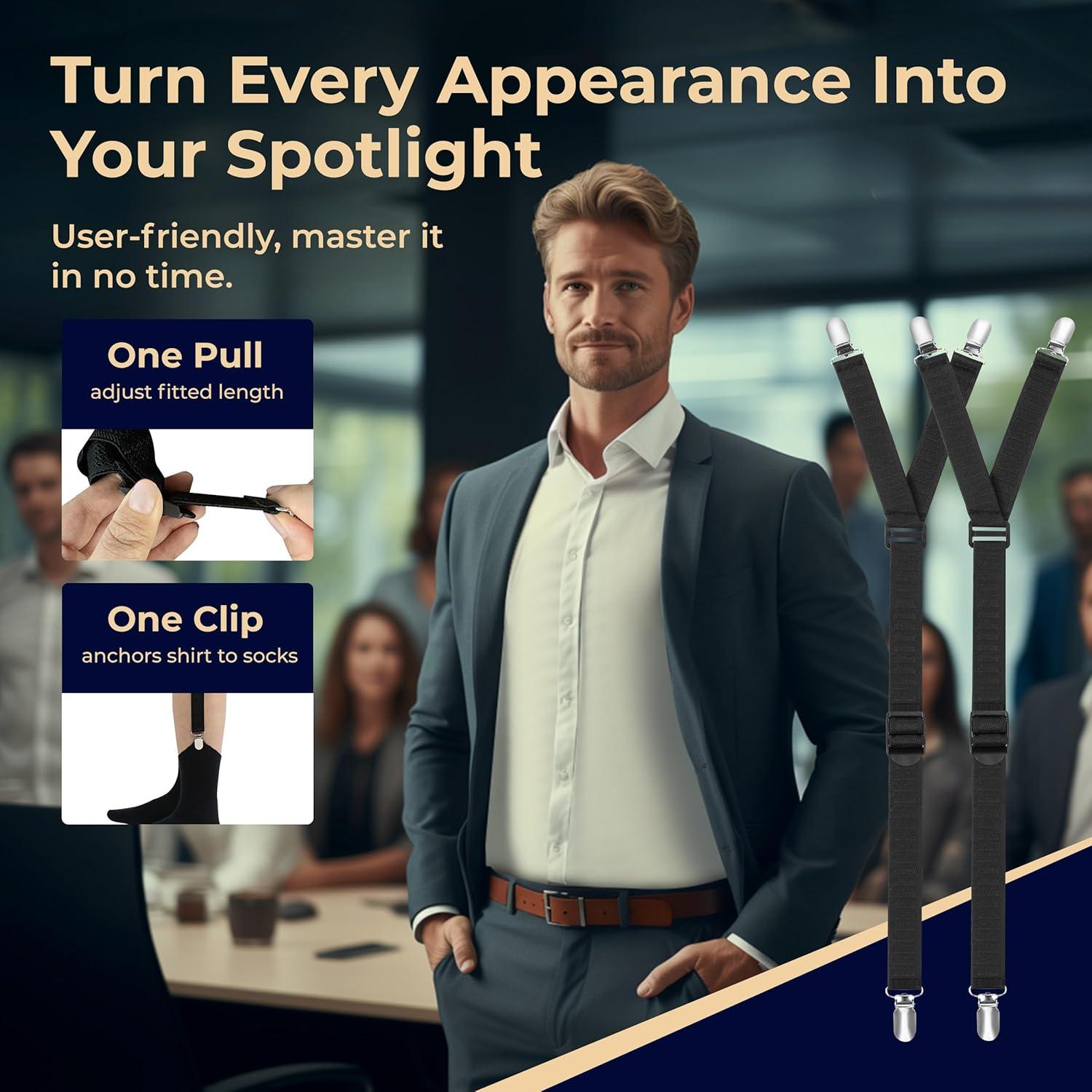 Soportes de Camisa Ajustables COZIA con Clips Antideslizantes