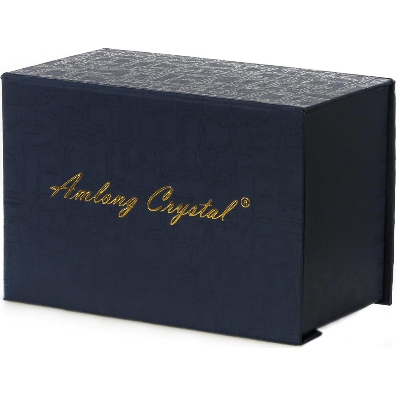 Bola de Cristal Ámbar 80mm Amlong con Soporte León Arcoíris