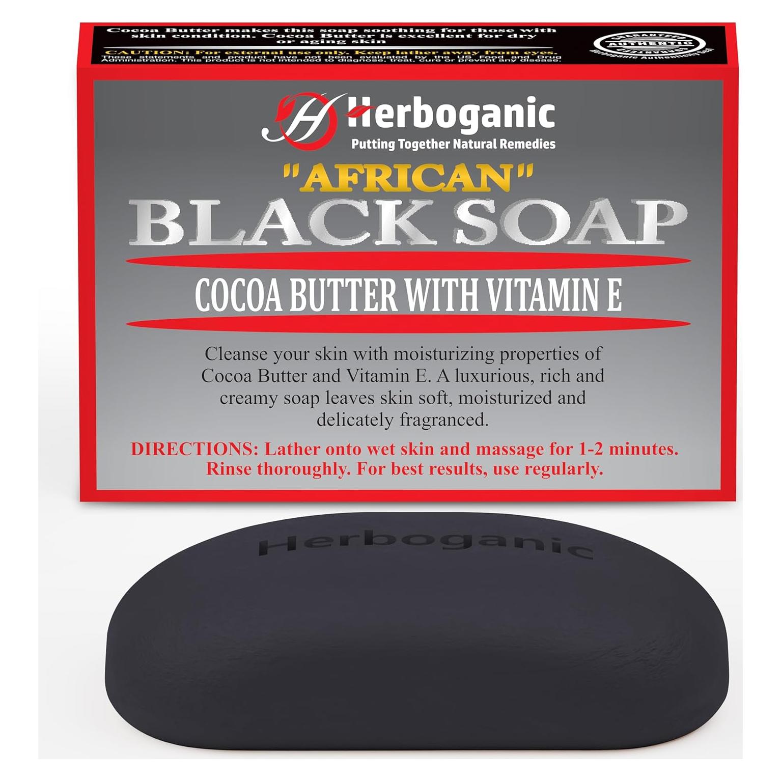Jabón Negro Africano Herboganic con Manteca de Cacao 142 g