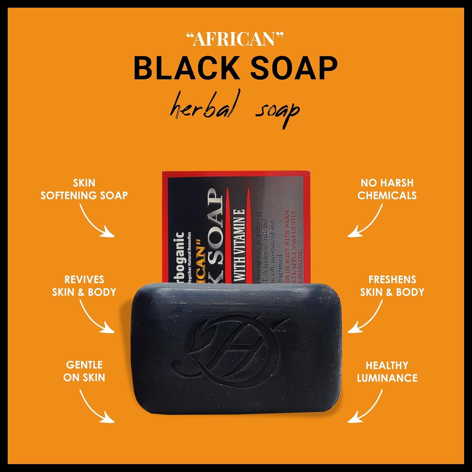 Jabón Negro Africano Herboganic con Manteca de Cacao 142 g