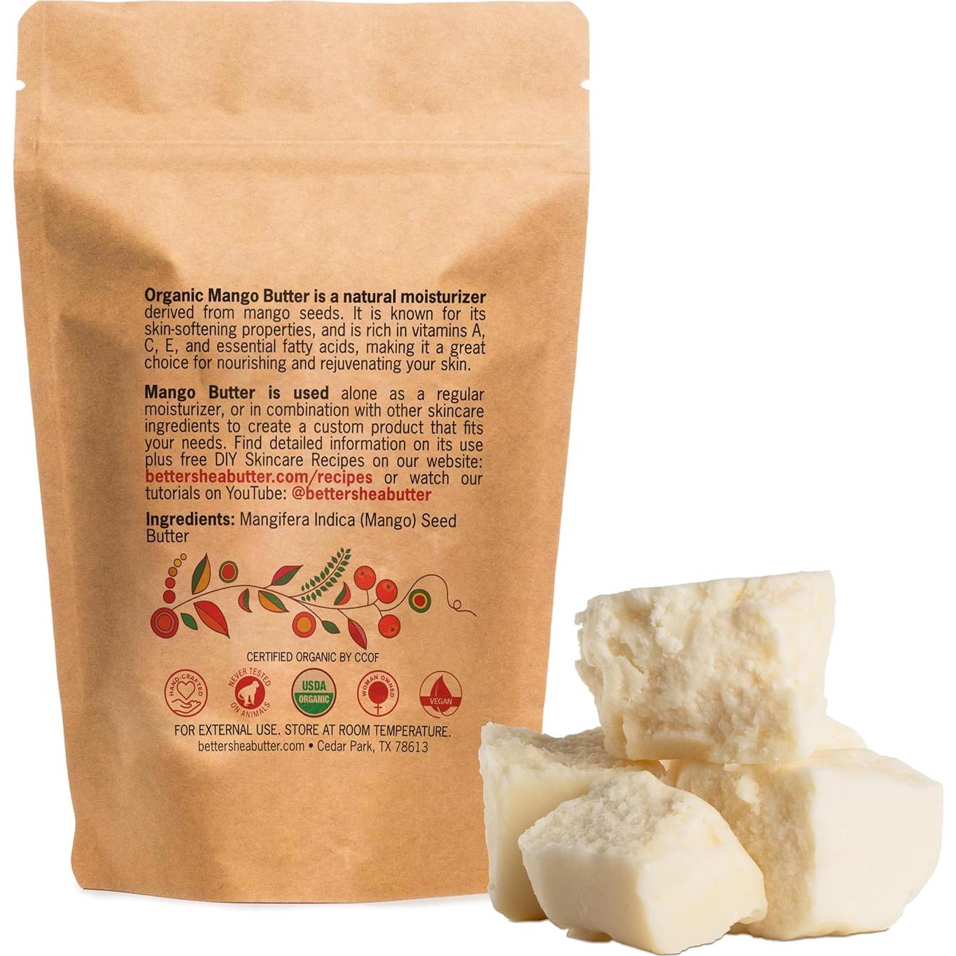 Manteca de Mango Orgánica Cruda 227g - Better Shea Butter