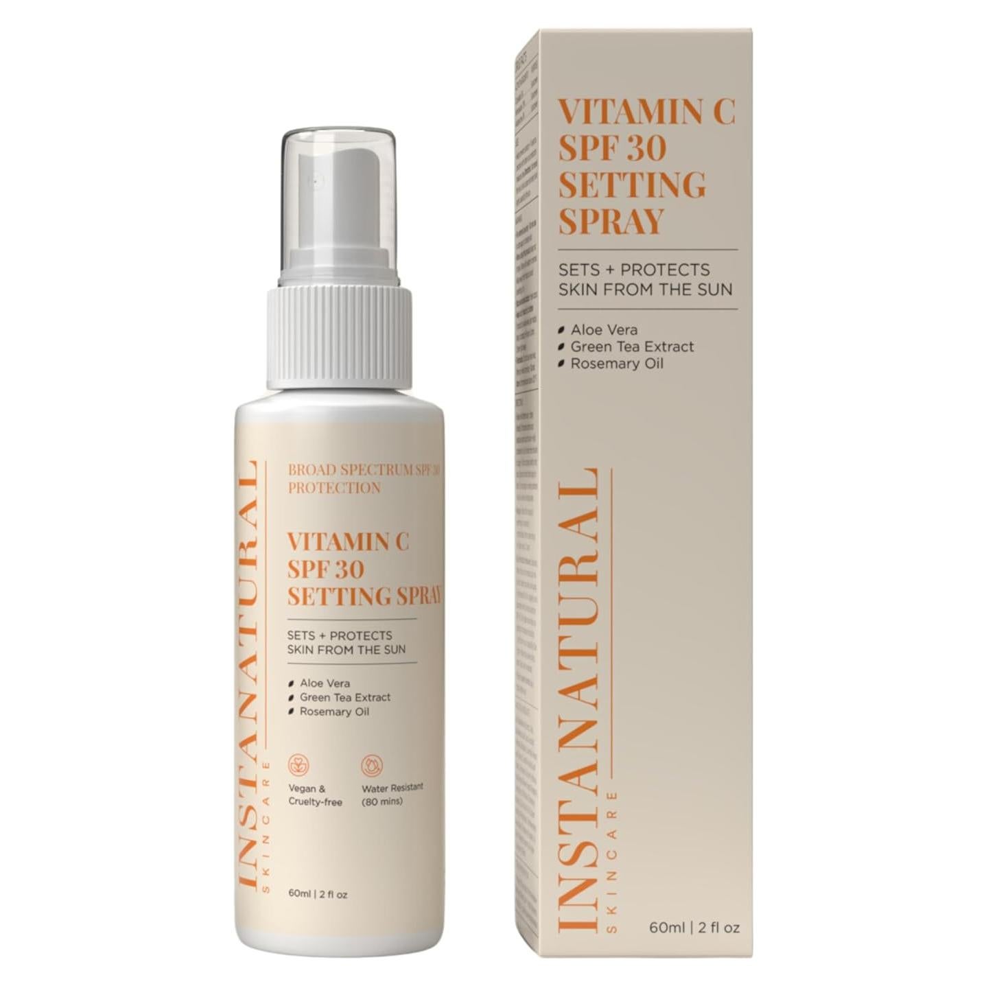Spray Fijador de Maquillaje InstaNatural SPF 30 con Vitamina C 59 ml