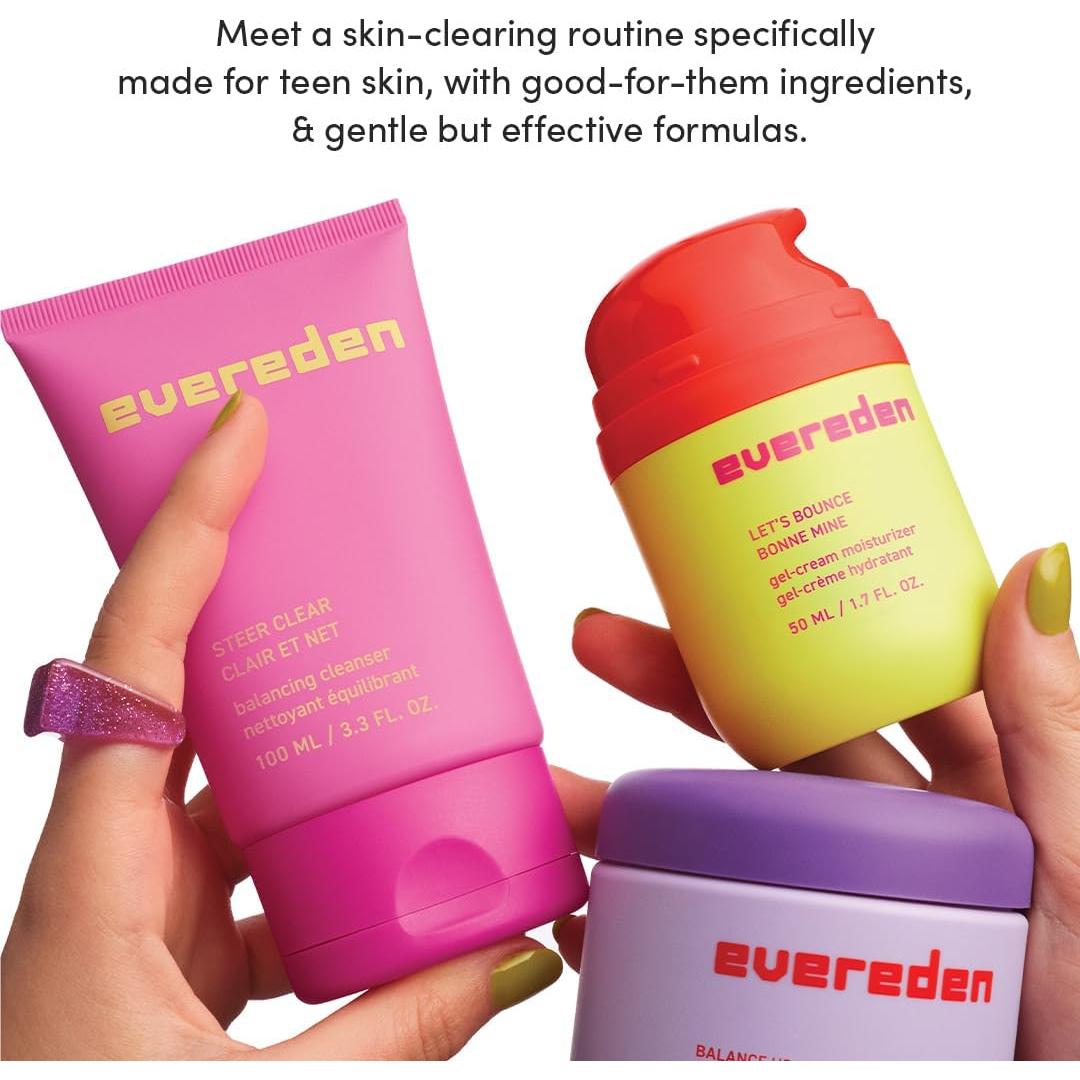 Set de Cuidado Facial Pre-Adolescente Evereden - Gel Limpiador, Hidratante y Almohadillas