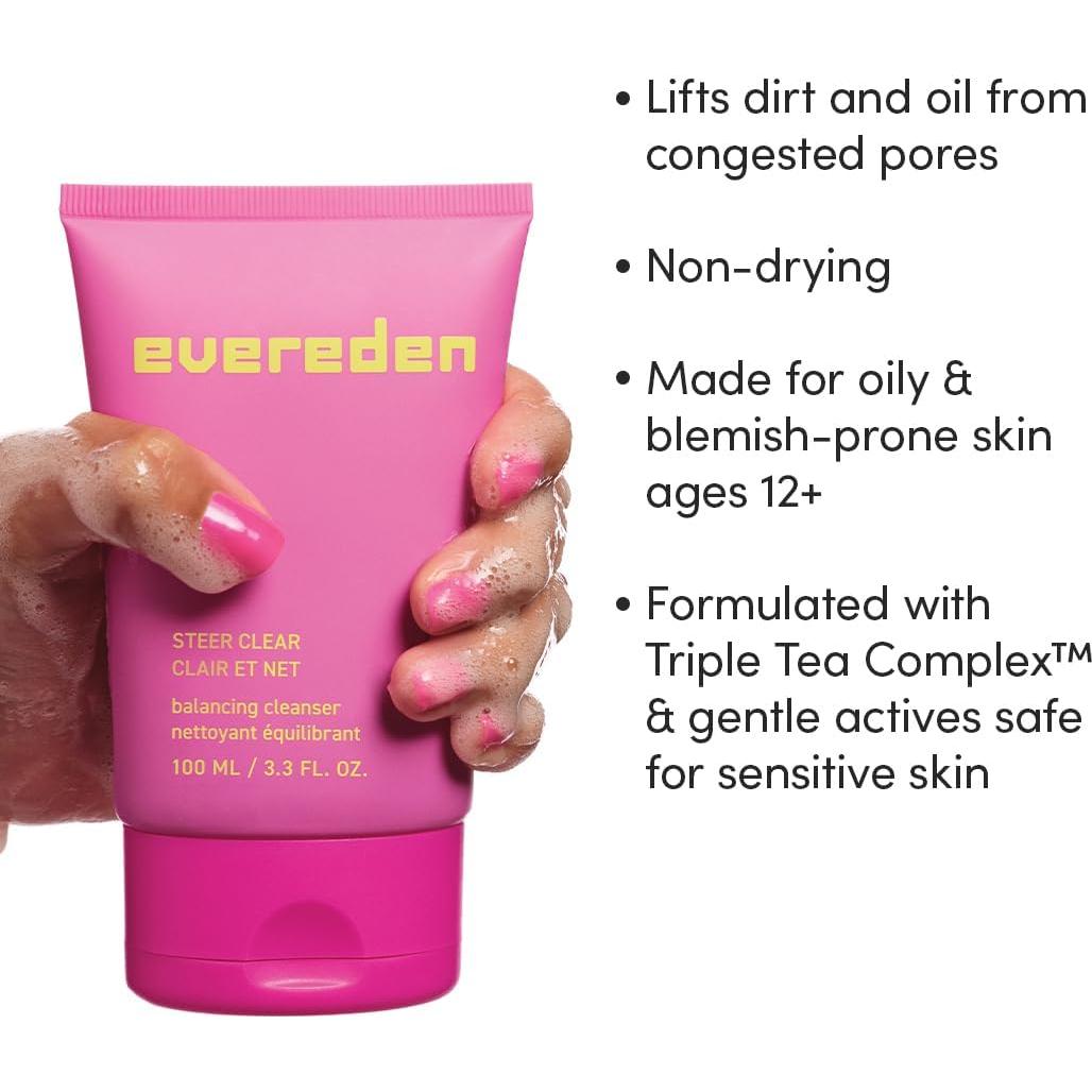 Set de Cuidado Facial Pre-Adolescente Evereden - Gel Limpiador, Hidratante y Almohadillas