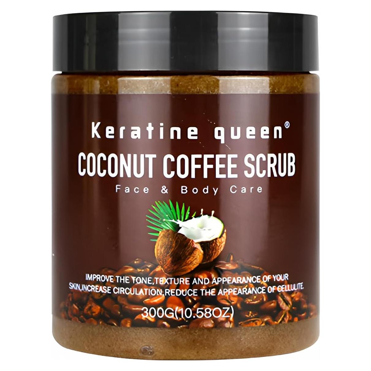 Set Exfoliantes Facial y Corporal Keratine Queen 300g - Café de Coco y Naranja Dulce
