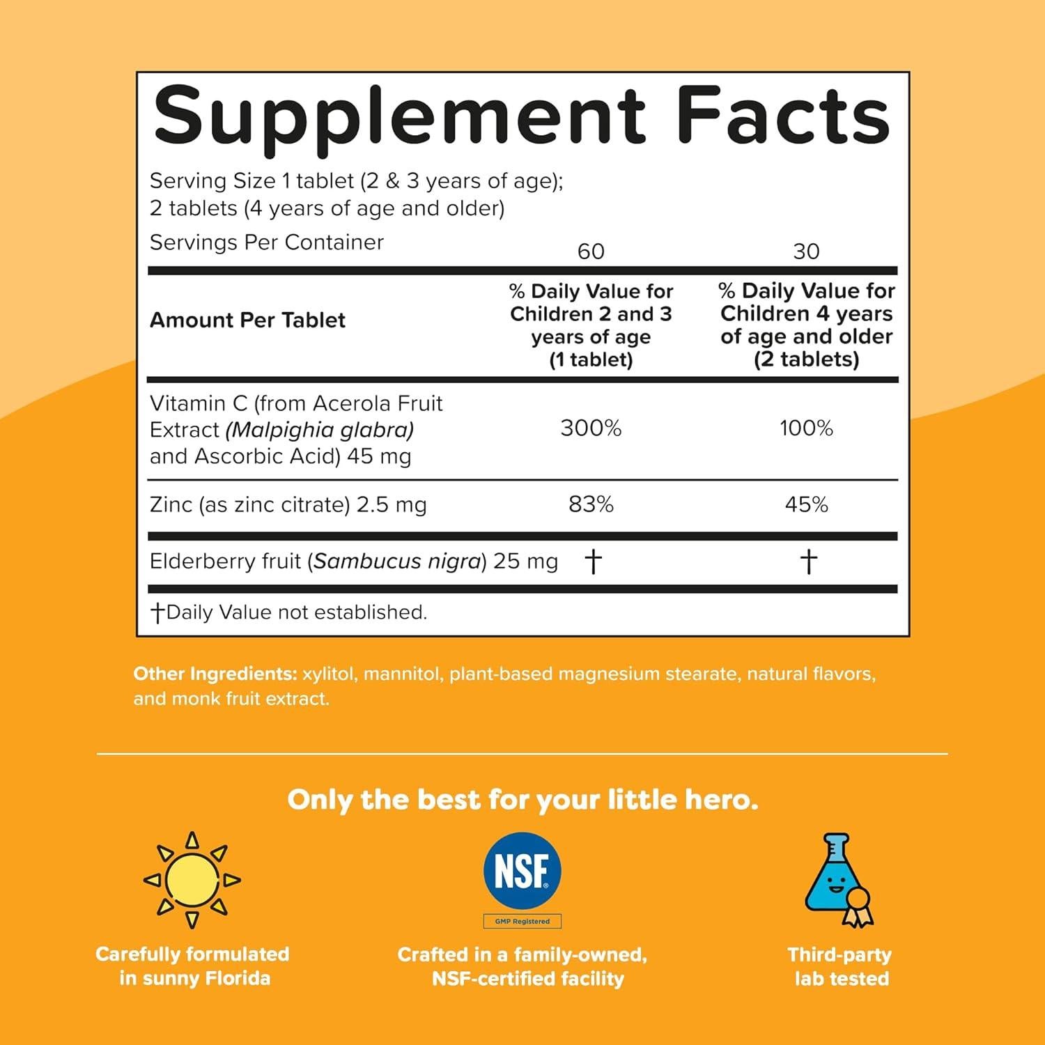 Vitamina C Invencible Renzo para Niños 60 Tabletas Melty Naranja