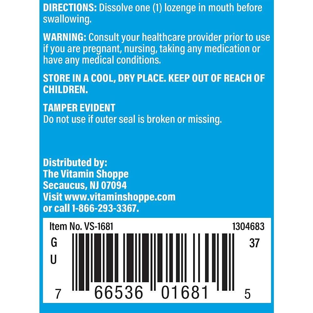 Vitamina B12 Metilcobalamina 1000mcg The Vitamin Shoppe 60 Pastillas