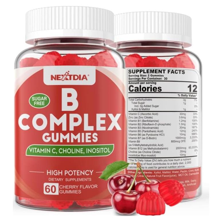 Gomitas Veganas Complejo Vitamina B Nextdia 60 Unidades