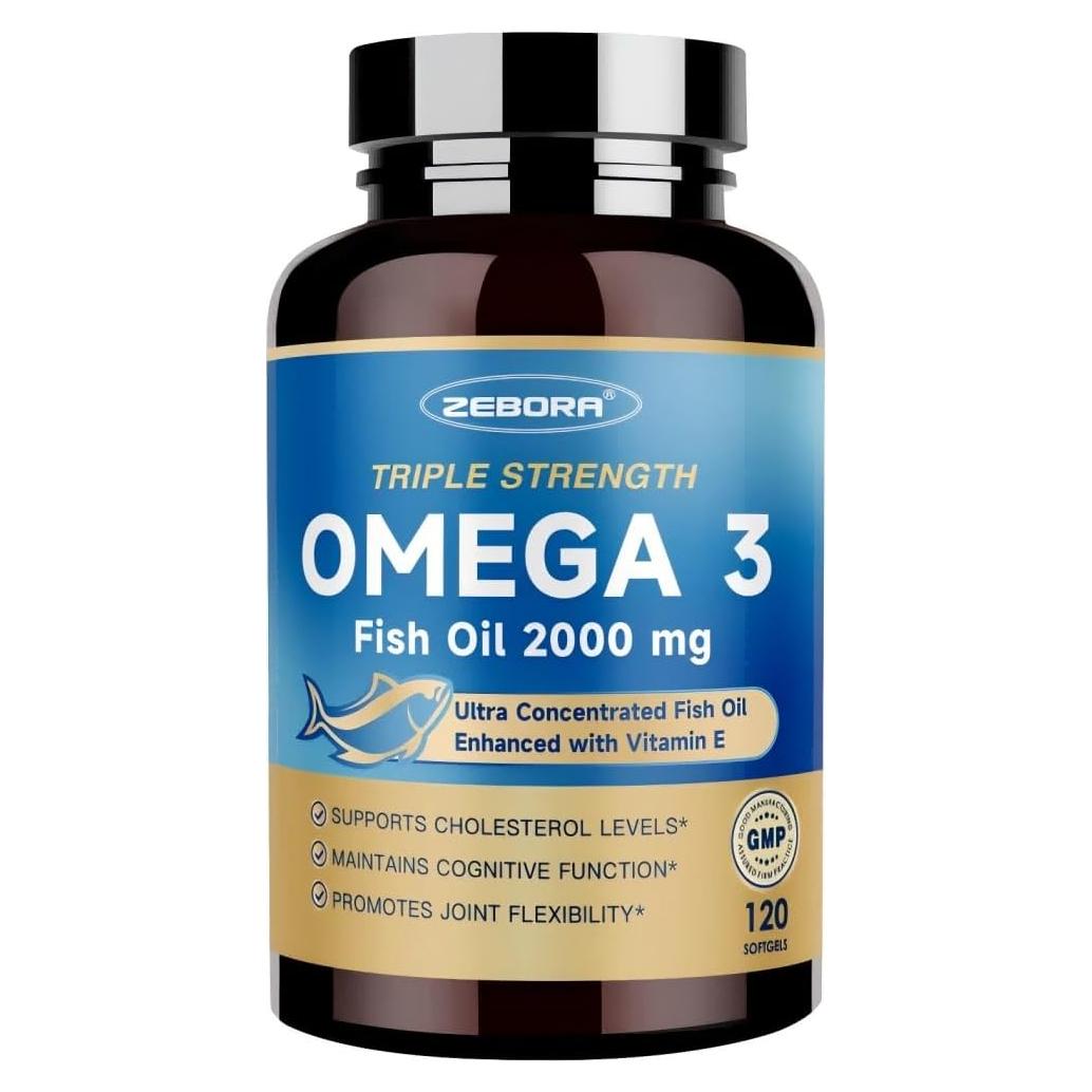 ZEBORA Aceite de Pescado Omega-3 rTG 2000mg 120 Cápsulas