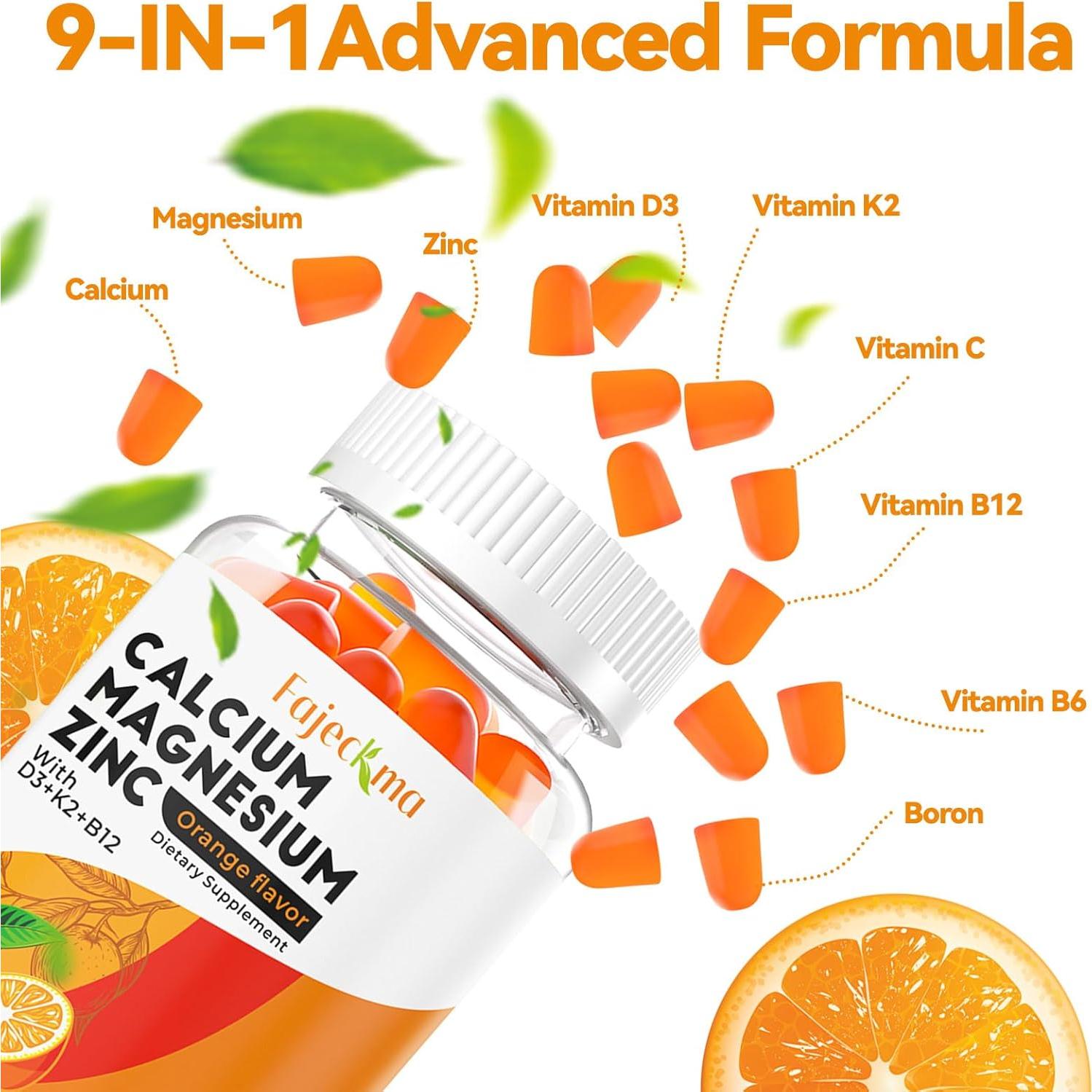 Gomitas de Calcio Magnesio Zinc Fajeckma 1000mg 60 Unidades