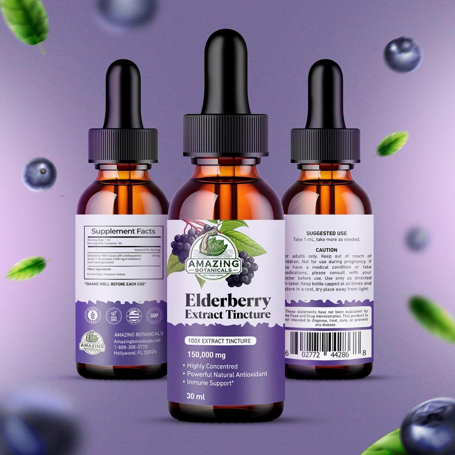 Extracto de Saúco Orgánico 15,000mg Amazing Botanicals 30ml