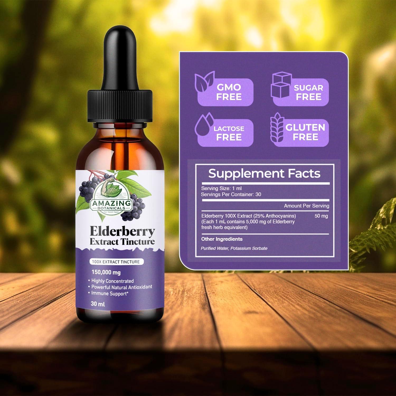 Extracto de Saúco Orgánico 15,000mg Amazing Botanicals 30ml