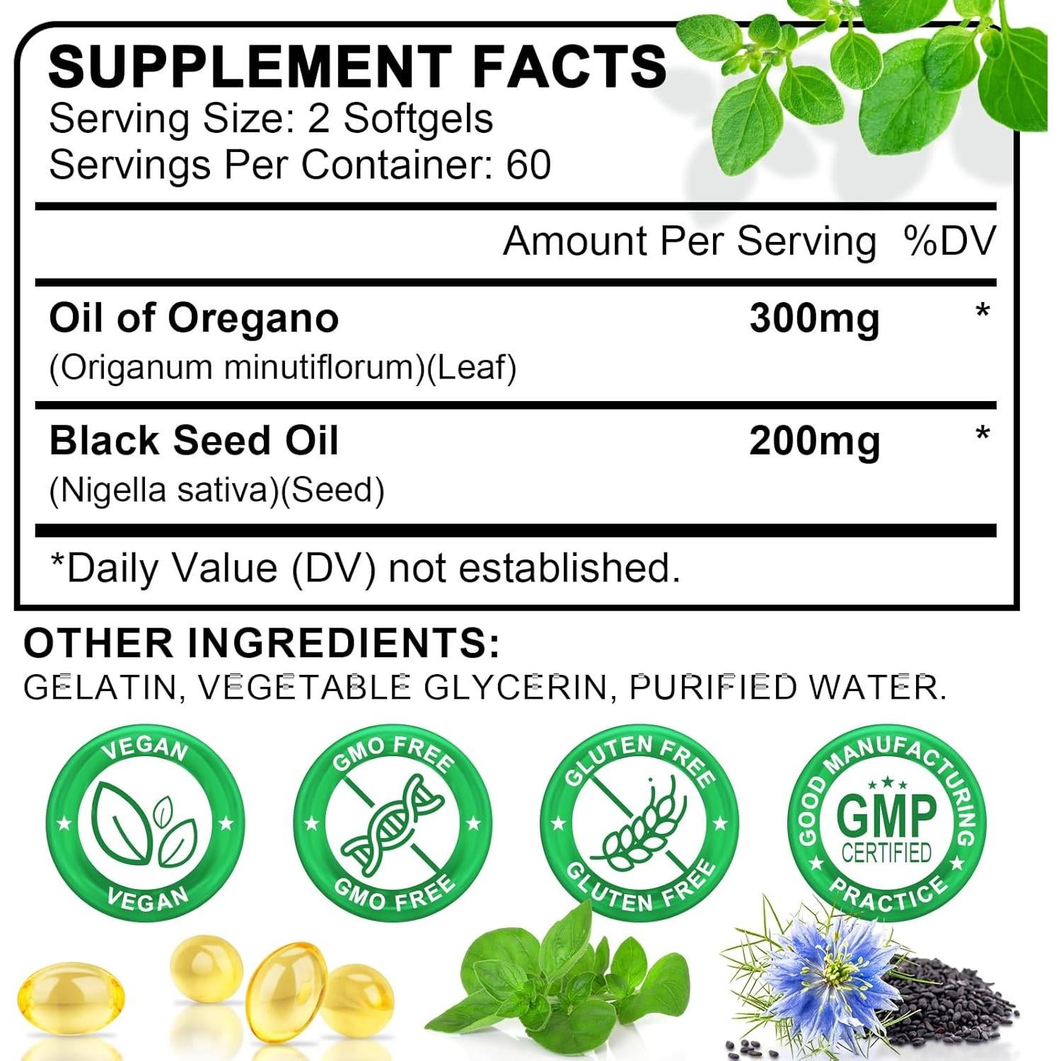 Aceite de Orégano Orgánico ZHPHK 6000mg 120 Gelatinas Blandas