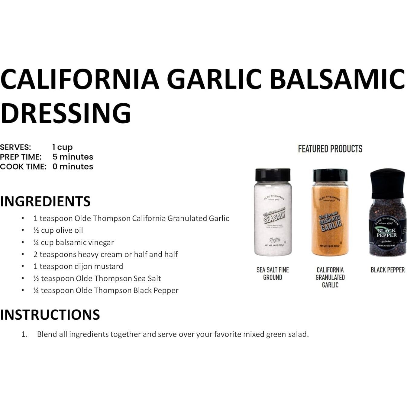 Ajo Granulado de California Olde Thompson 204g - Especias Gourmet