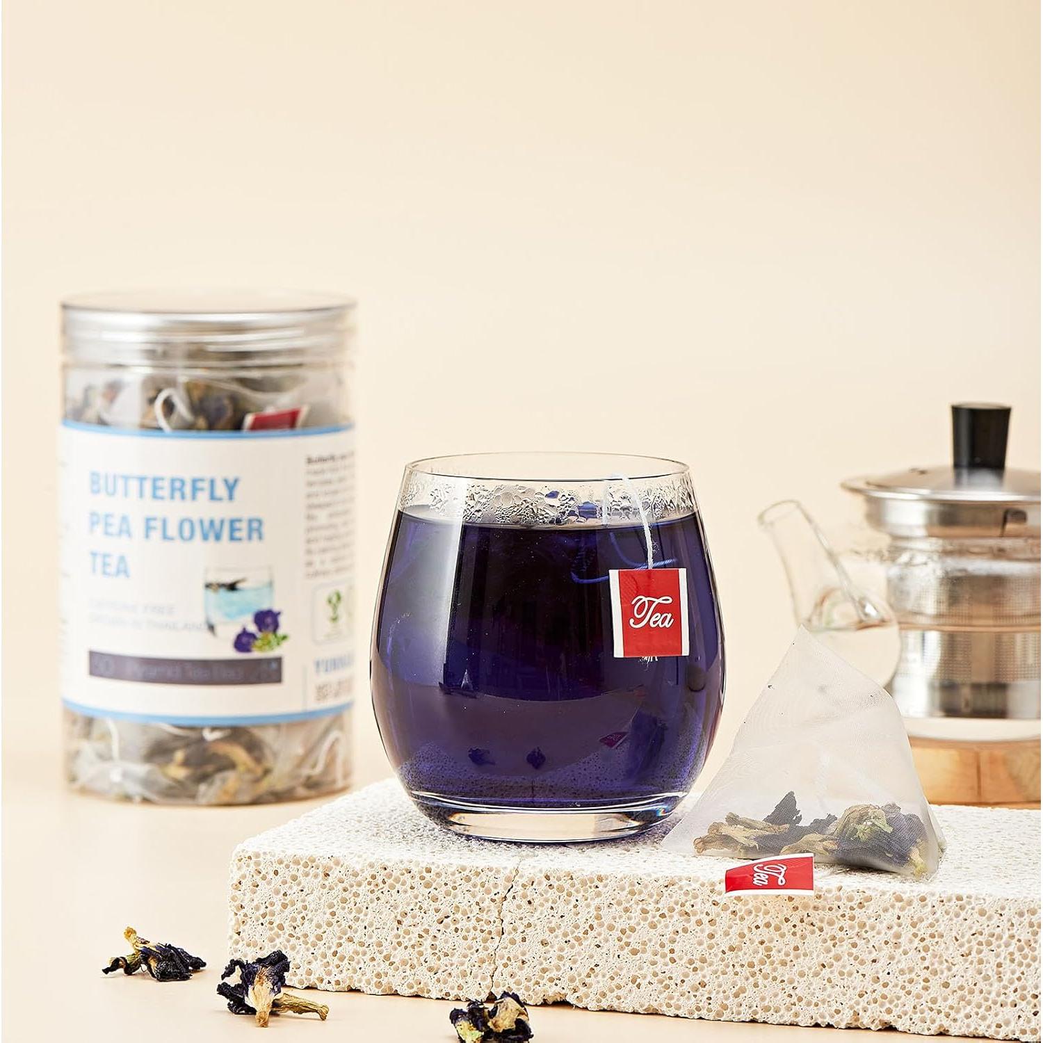 50 Bolsitas de Té de Flor de Mariposa Azul Secas - VitalForest