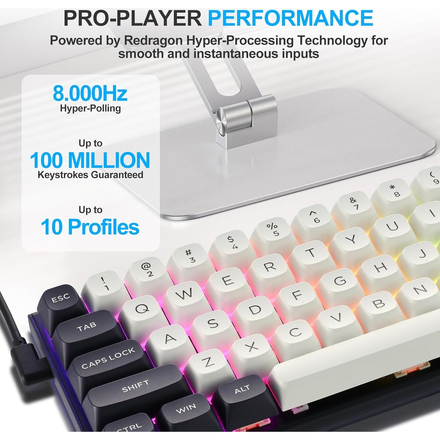 Teclado Mecánico Redragon K701 60% RGB Ajustable