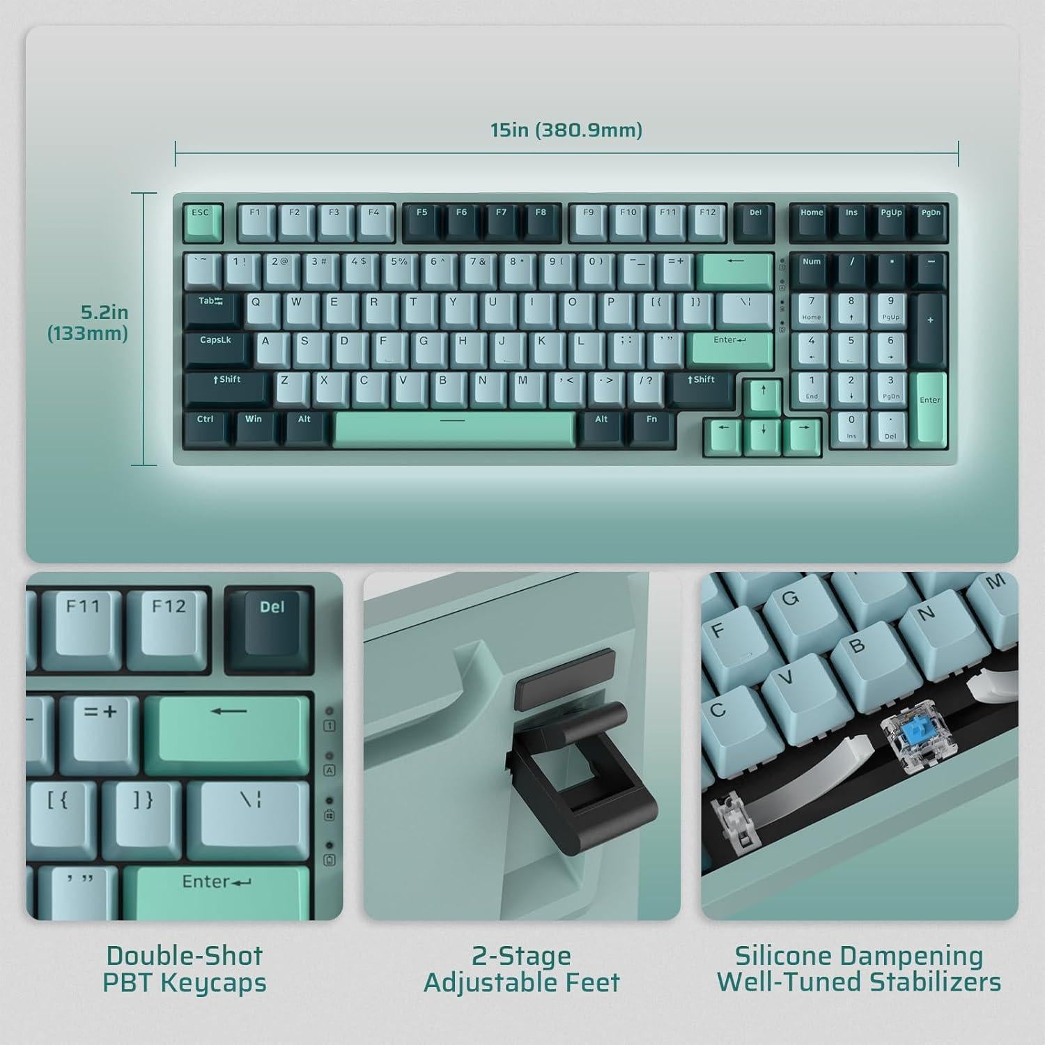 Teclado Mecánico Inalámbrico LTC Nimbleback NB981 RGB 98 Teclas