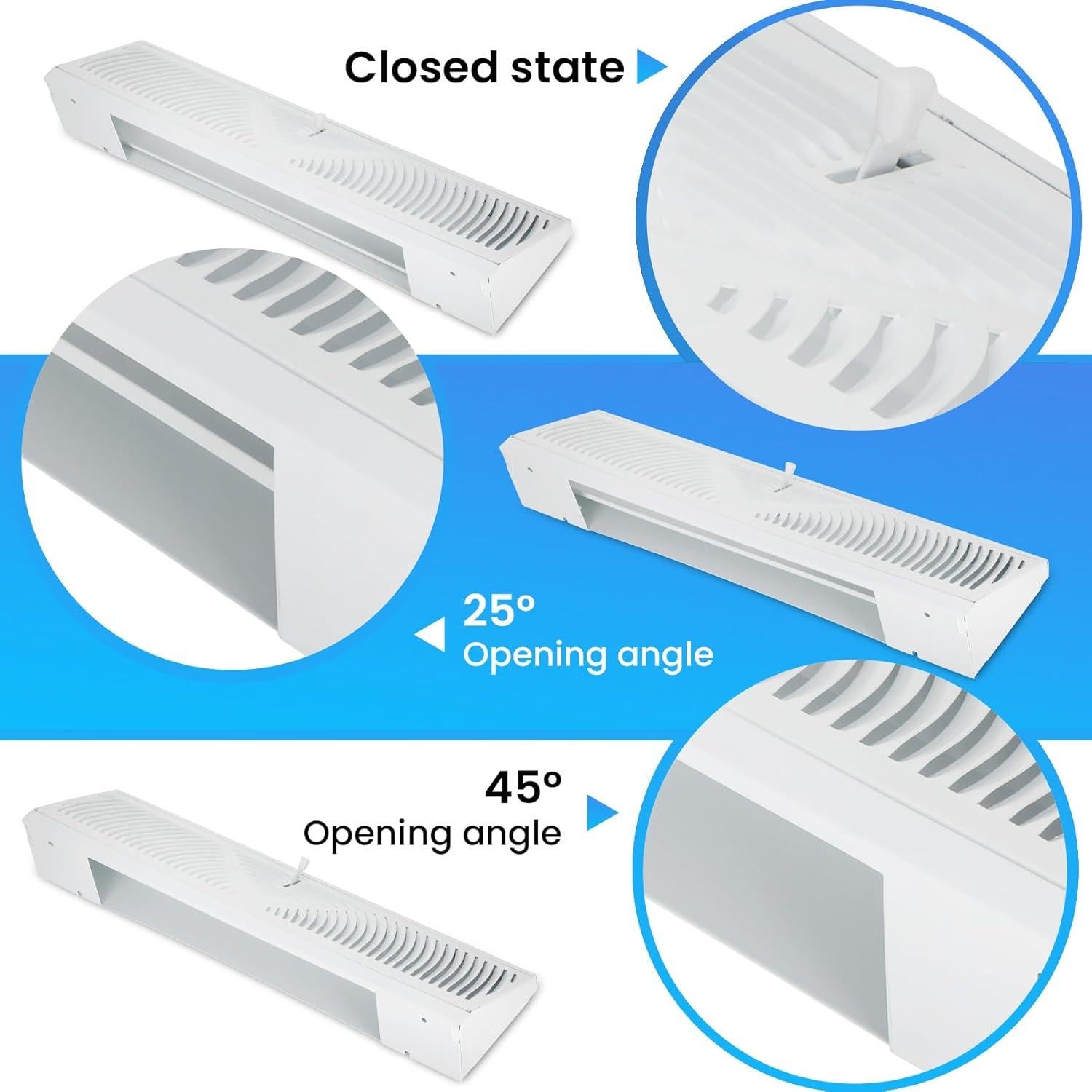 Difusor de Ventilación Aremae 18" Blanco Ajustable HVAC