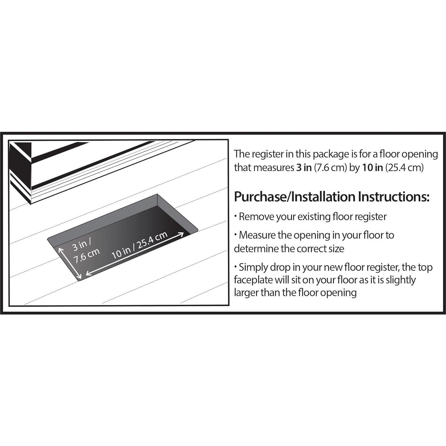 Rejilla de Piso Decor Grates LTH310-BLK, 29x11 cm, Negra, Acero