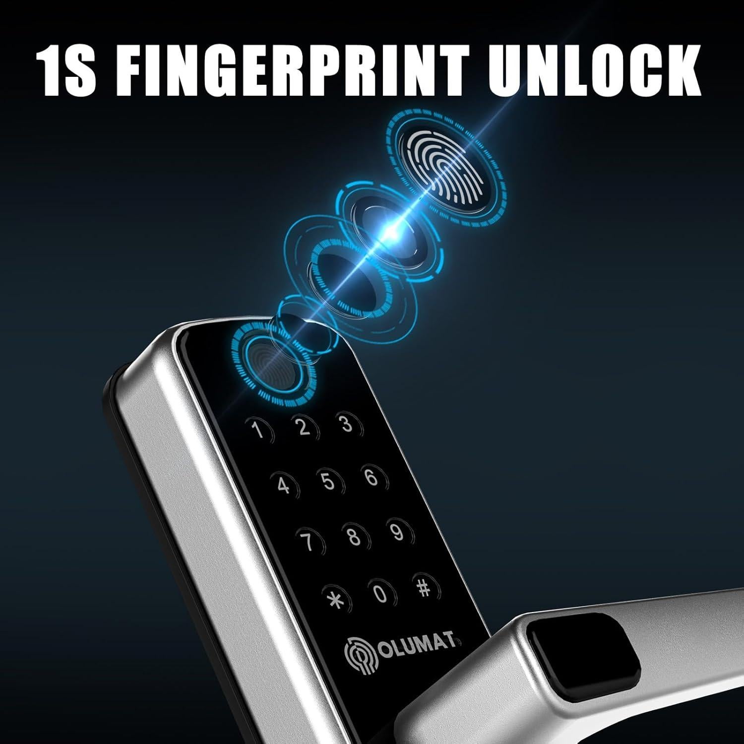 Cerradura Inteligente OLUMAT B22 con Huella Dactilar y Teclado