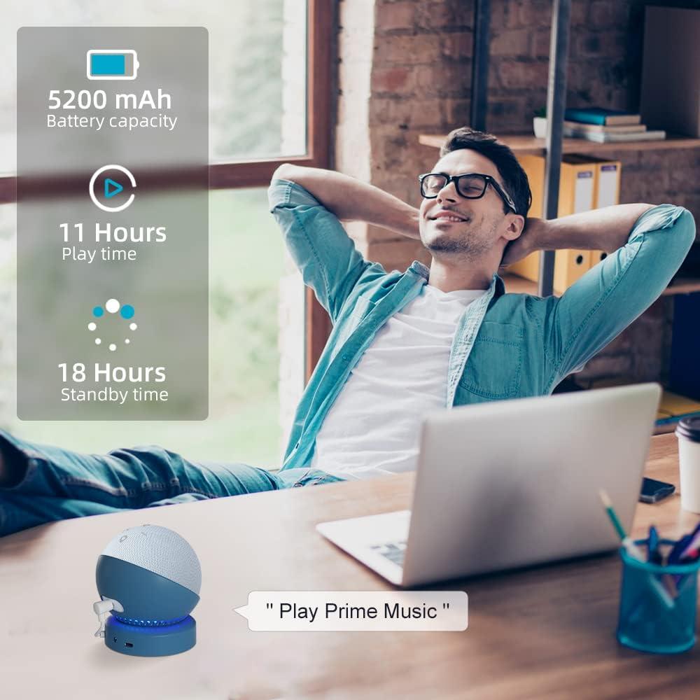 Base de Batería Liboer para Echo Dot 5ta y Homepod Mini Azul