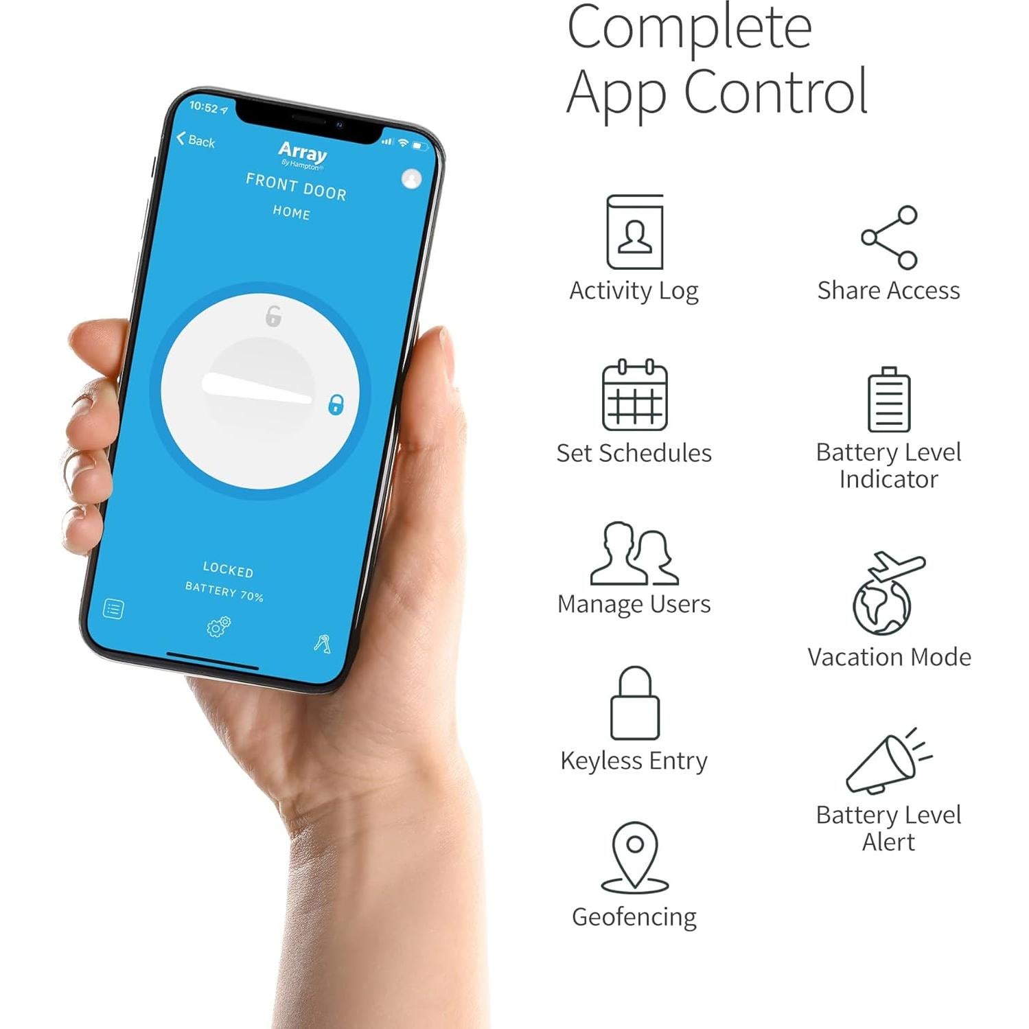 Cerradura Inteligente Barrington Array by Hampton WiFi Níquel