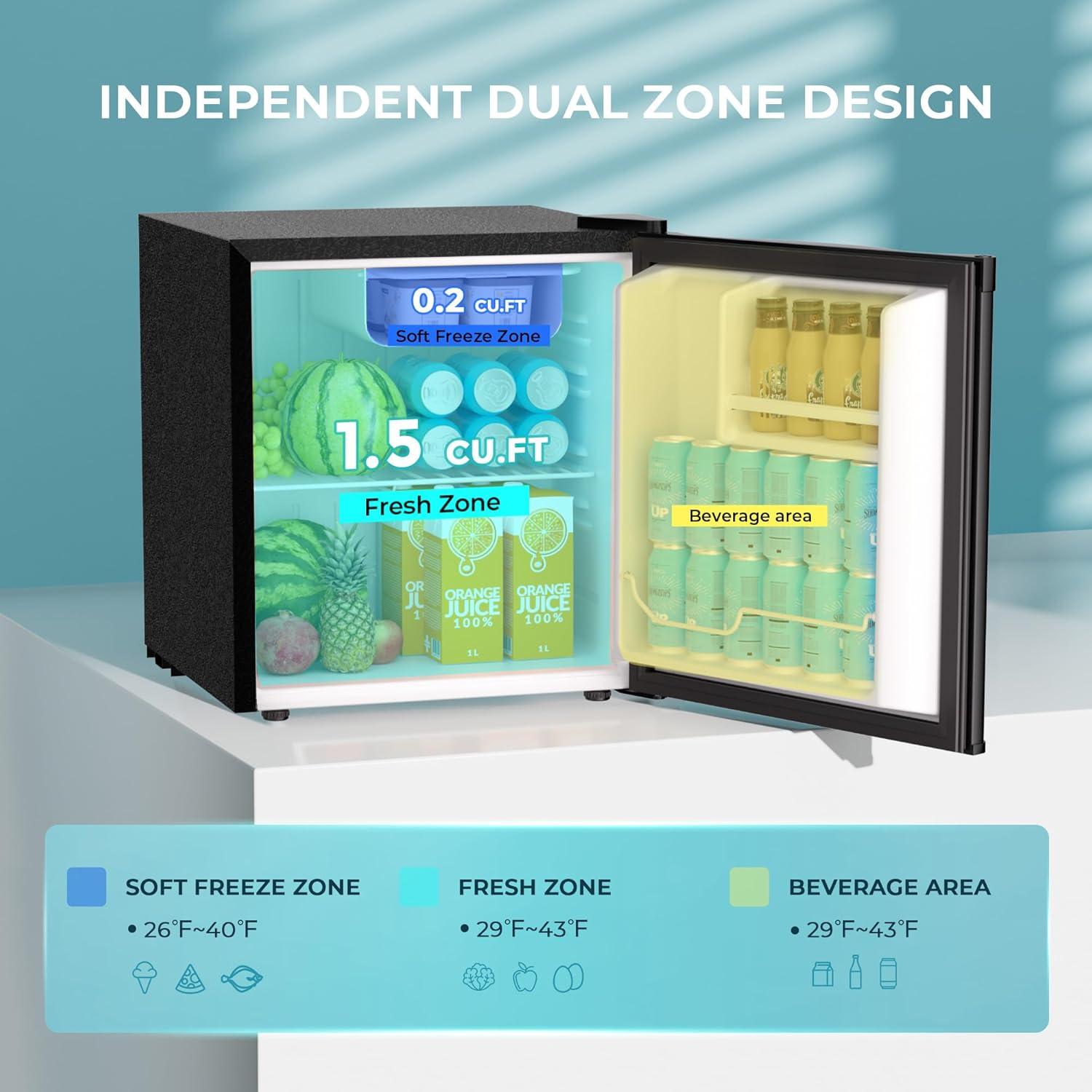 Mini Nevera EUHOMY 1.7 Pies Cúbicos Compacta Negra