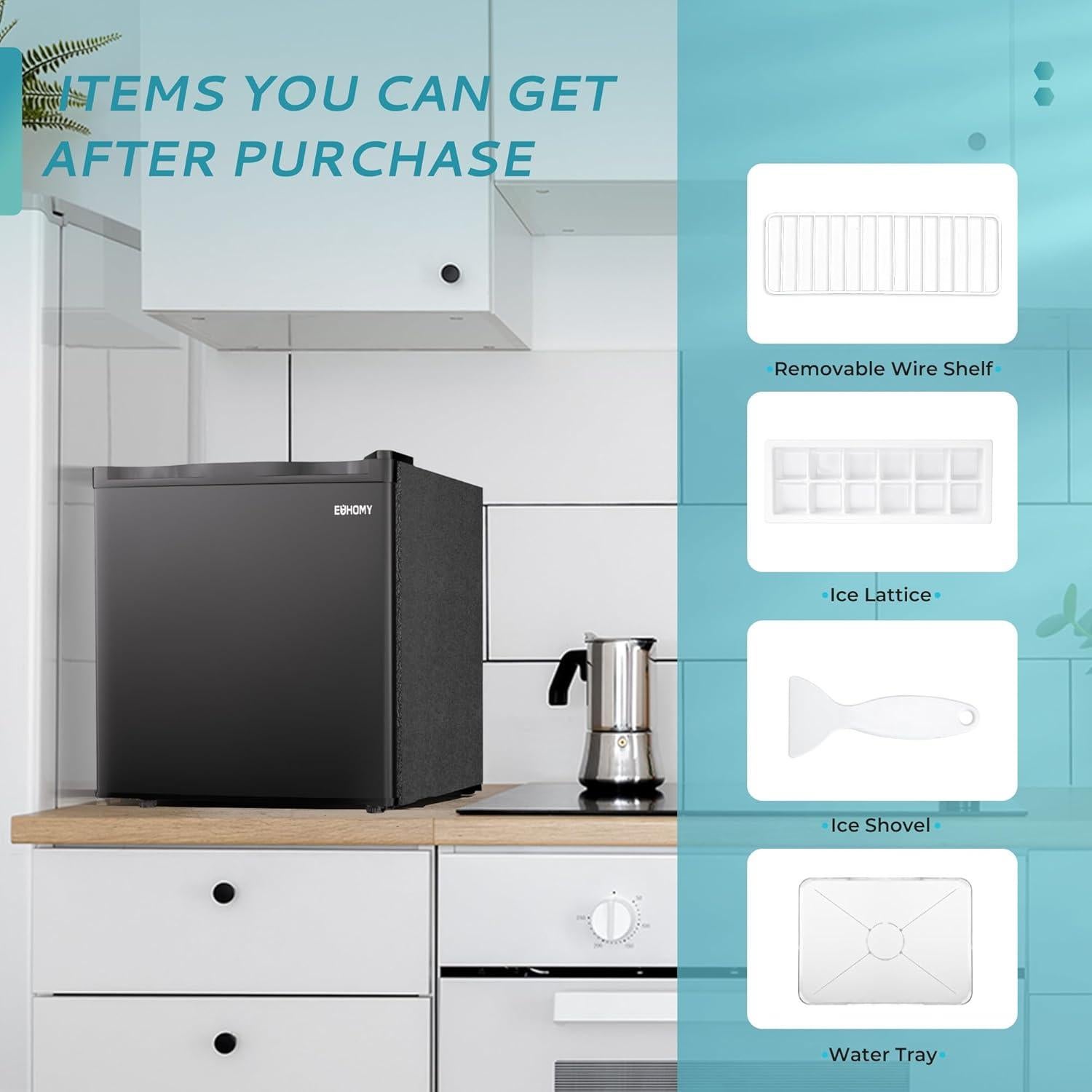 Mini Nevera EUHOMY 1.7 Pies Cúbicos Compacta Negra