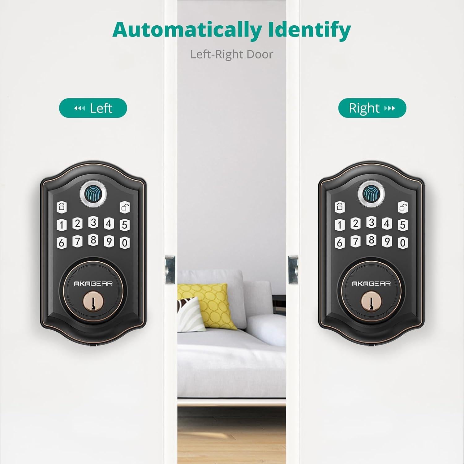 Cerradura Biométrica AkaGear DS10 con Teclado - Bronce