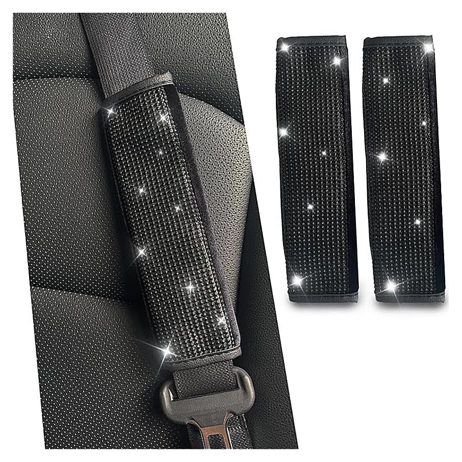 Cubiertas de Cinturón de Seguridad JDDRY 2Pcs Brillantes Negro