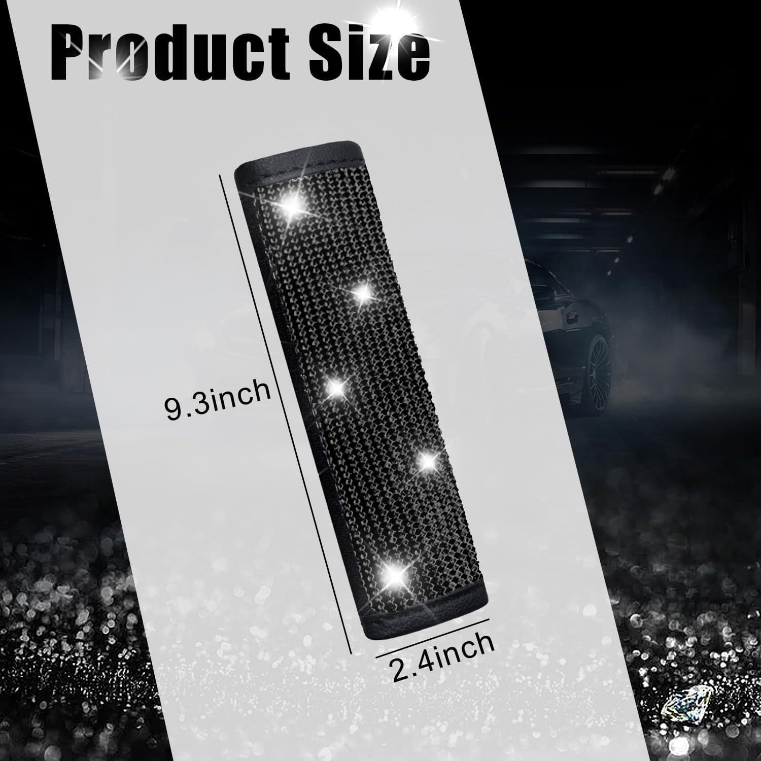 Cubiertas de Cinturón de Seguridad JDDRY 2Pcs Brillantes Negro