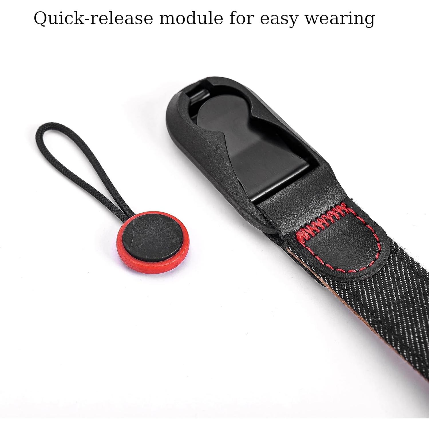 Correa de Muñeca de Denim Ajustable para Cámara SLR - Negra