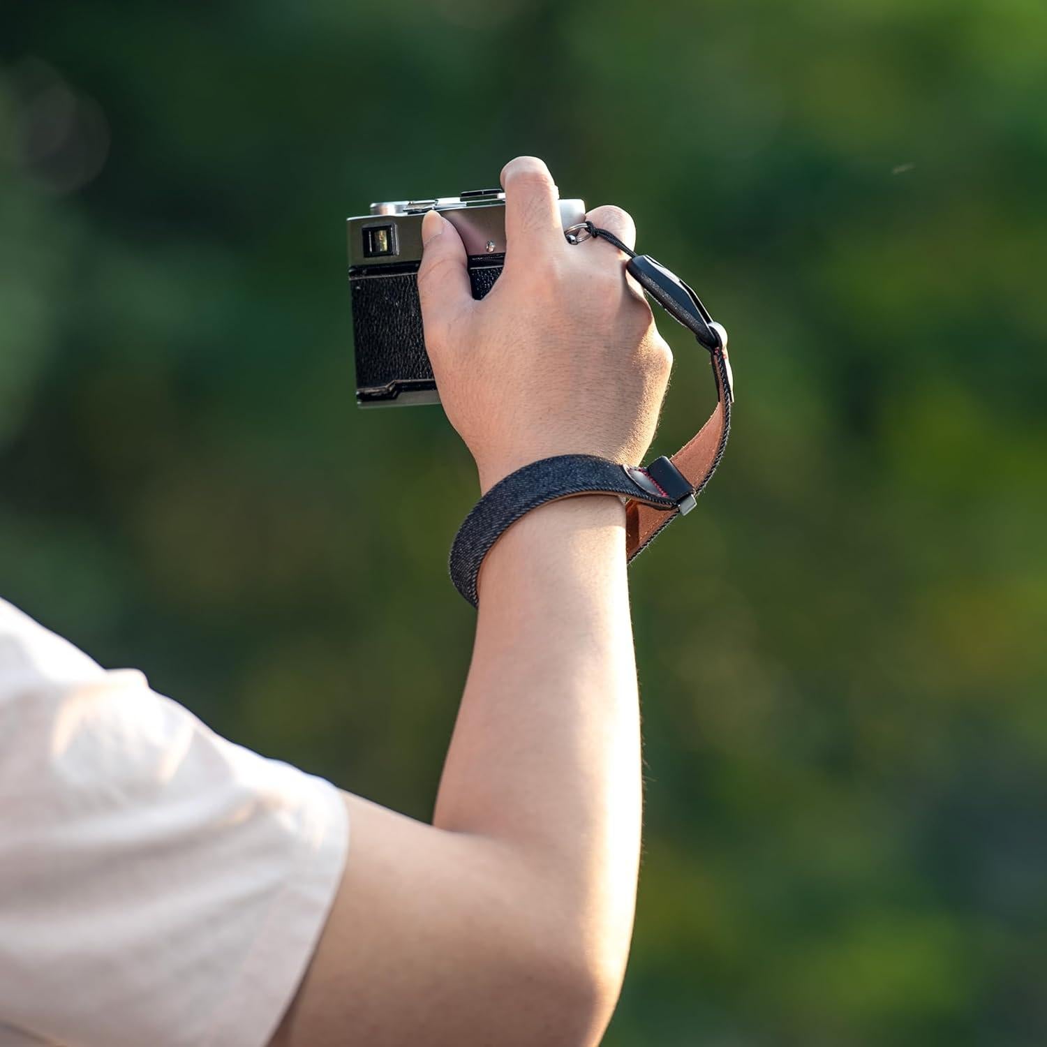 Correa de Muñeca de Denim Ajustable para Cámara SLR - Negra