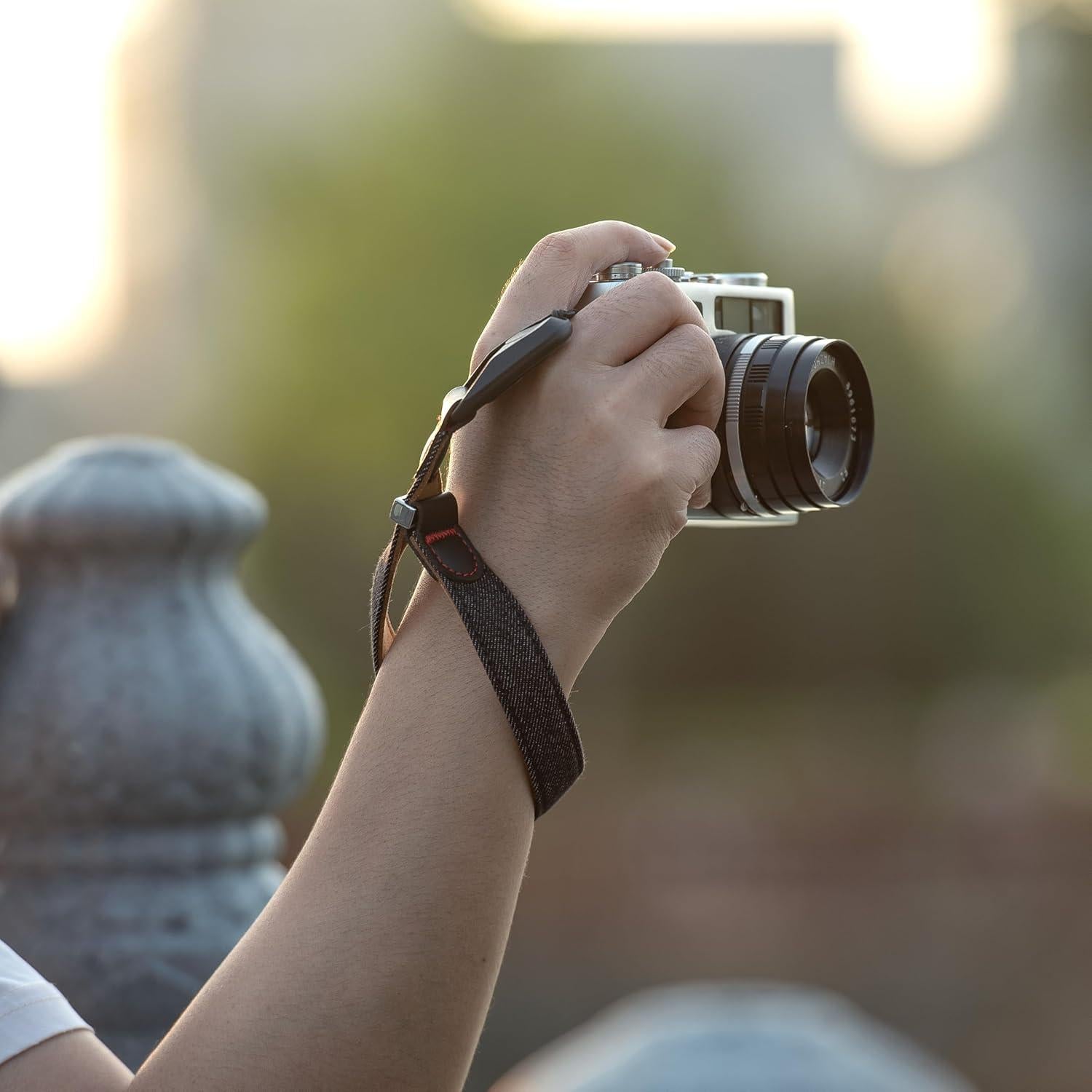 Correa de Muñeca de Denim Ajustable para Cámara SLR - Negra