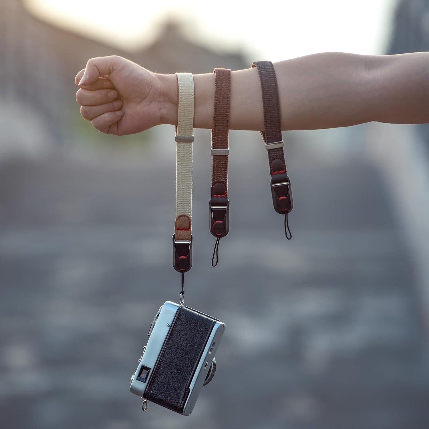 Correa de Muñeca de Denim Ajustable para Cámara SLR - Negra