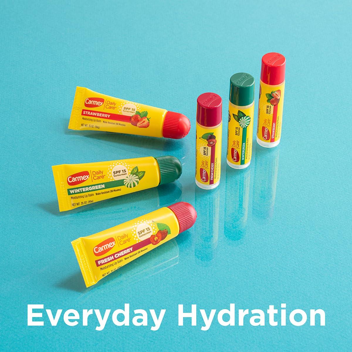 Bálsamo Labial Hidratante Carmex Daily Care SPF 15 - 9 Unidades