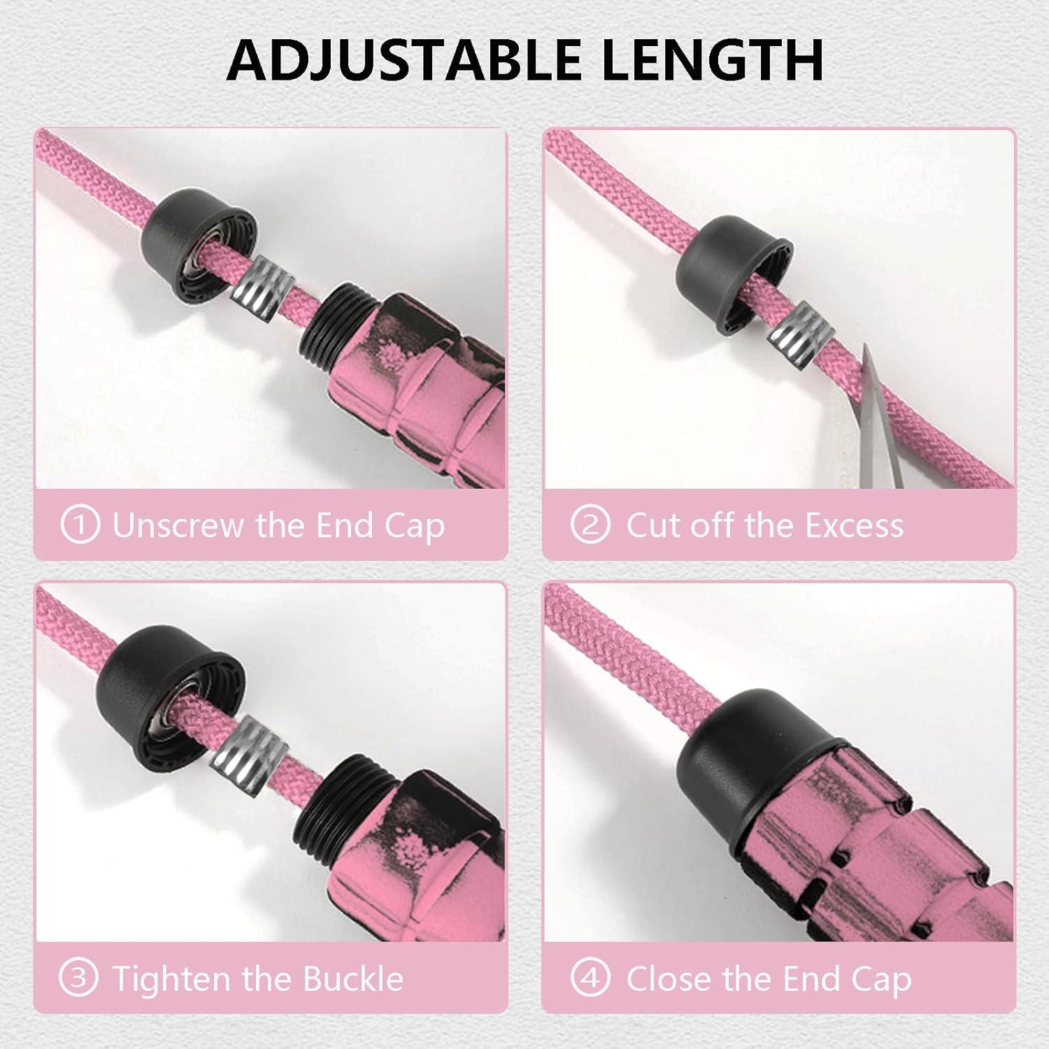 Cuerda de Salto Ajustable FitColt Rosa con Peso y Mango de Espuma