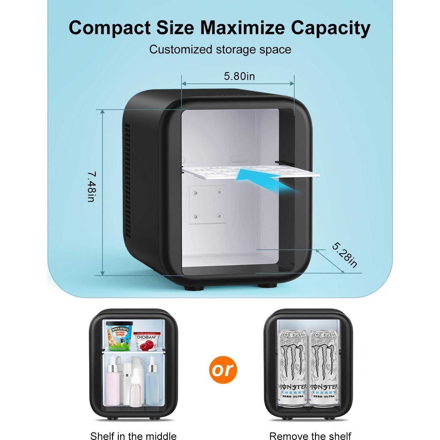 Mini Nevera CROWNFUL CF-MF01 4L Enfriador y Calentador