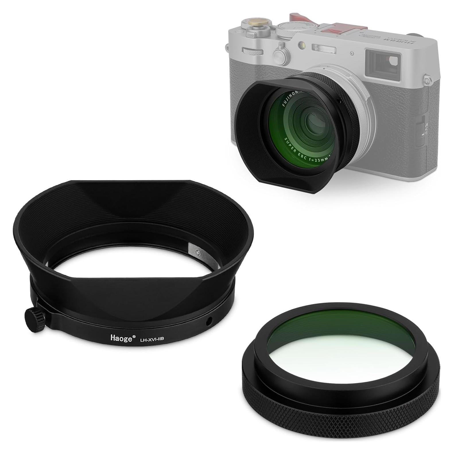 Funda de Lente Cuadrada Haoge + Filtro UV para Fujifilm X100