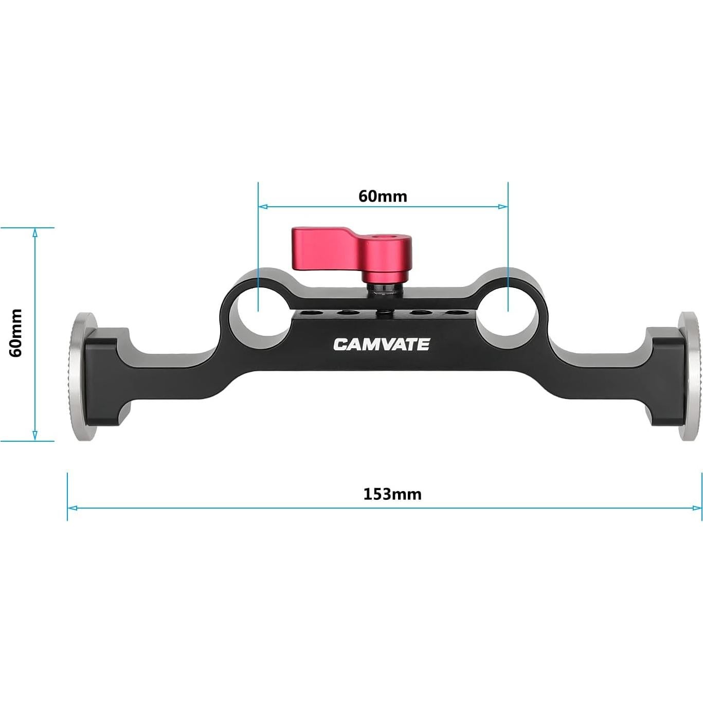 Abrazadera de Varilla CAMVATE 15mm con Adaptador M6 Rojo