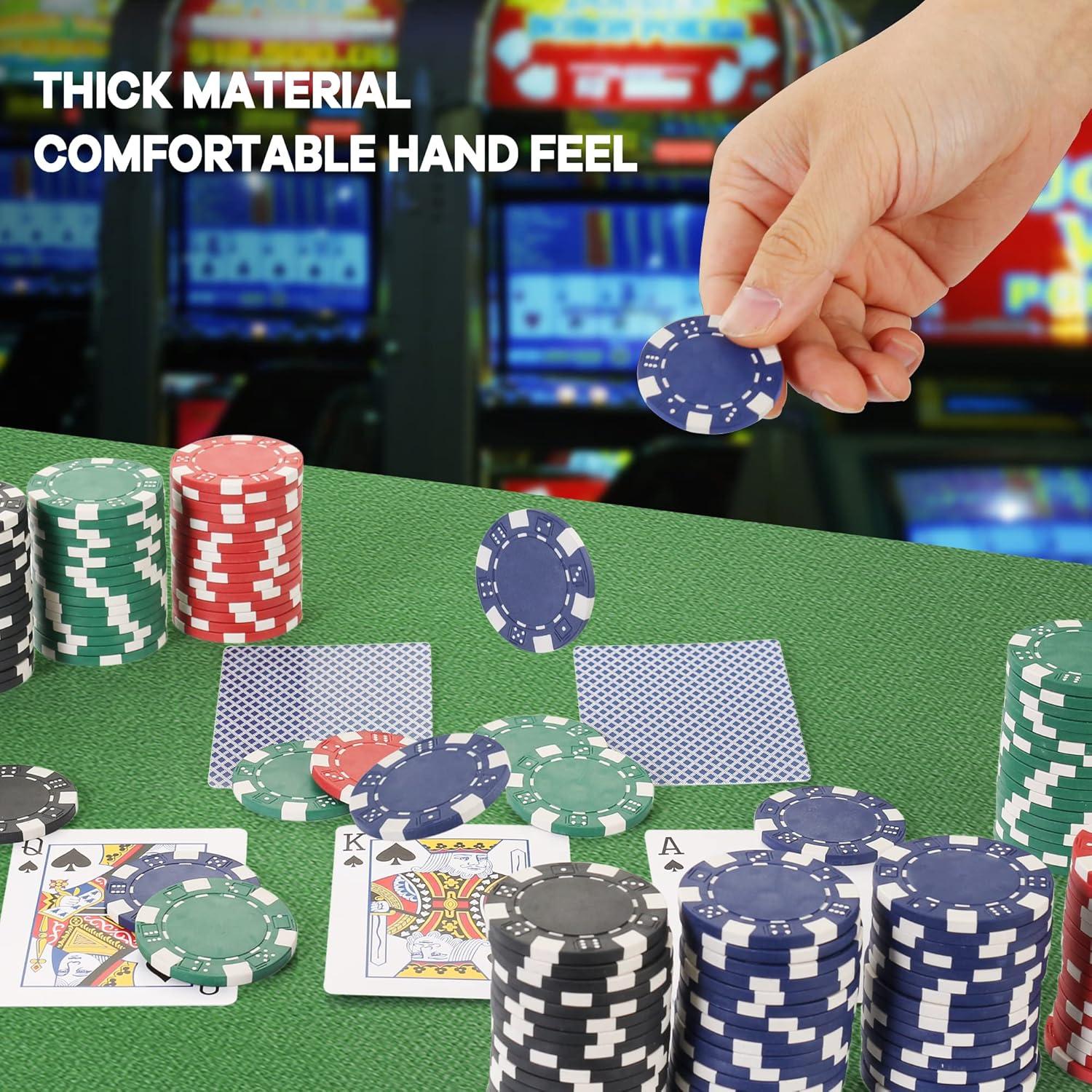 Fichas de Póker LUOBAO 100 Pcs 11.5g 4 Colores para Juegos