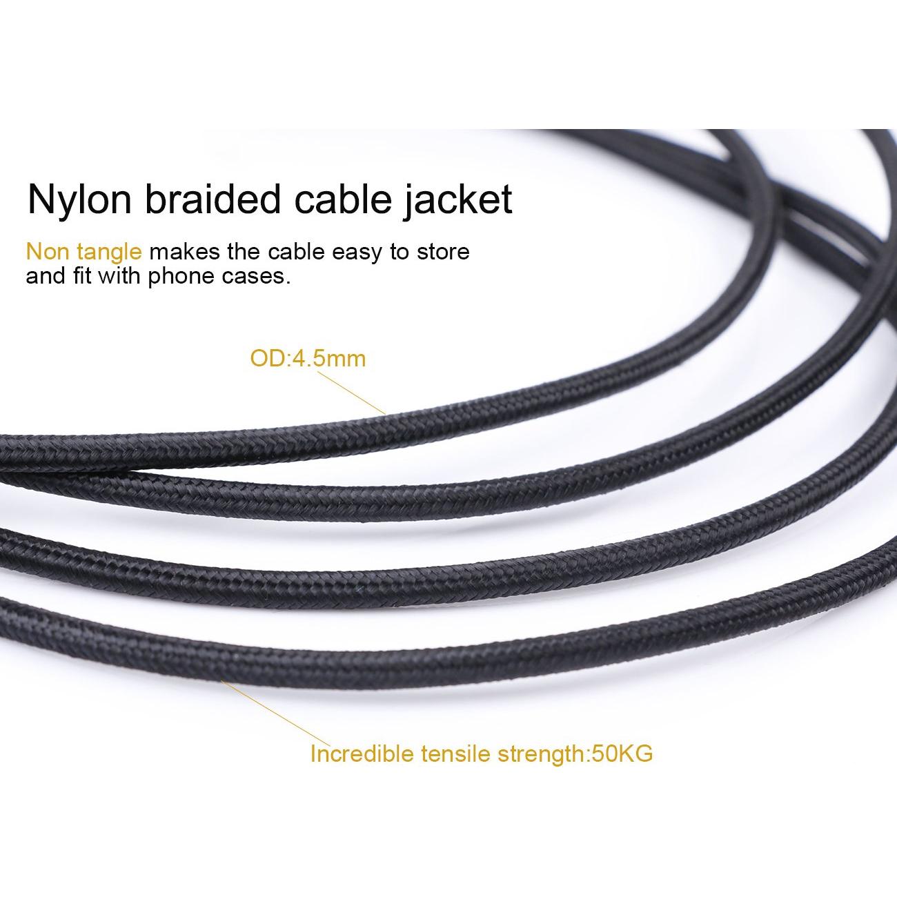 Cable Auxiliar SKW 3.5mm Hi-Fi 2m Negro para Coche y Casa