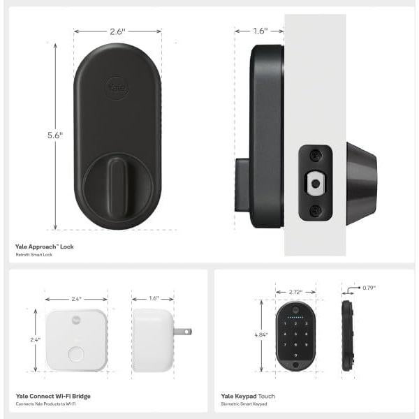 Cerradura Inteligente Yale Approach Biométrica Negra