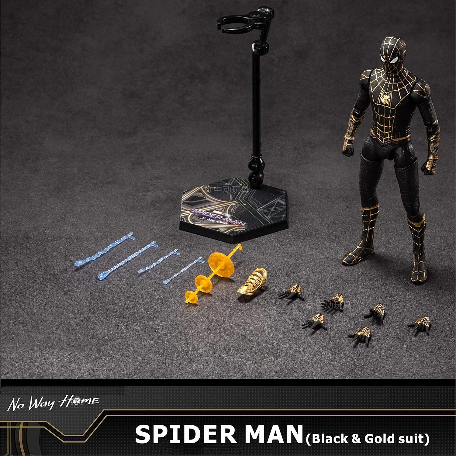 Figura de Acción Spiderman ZD Toys 7" Negro y Dorado 2022