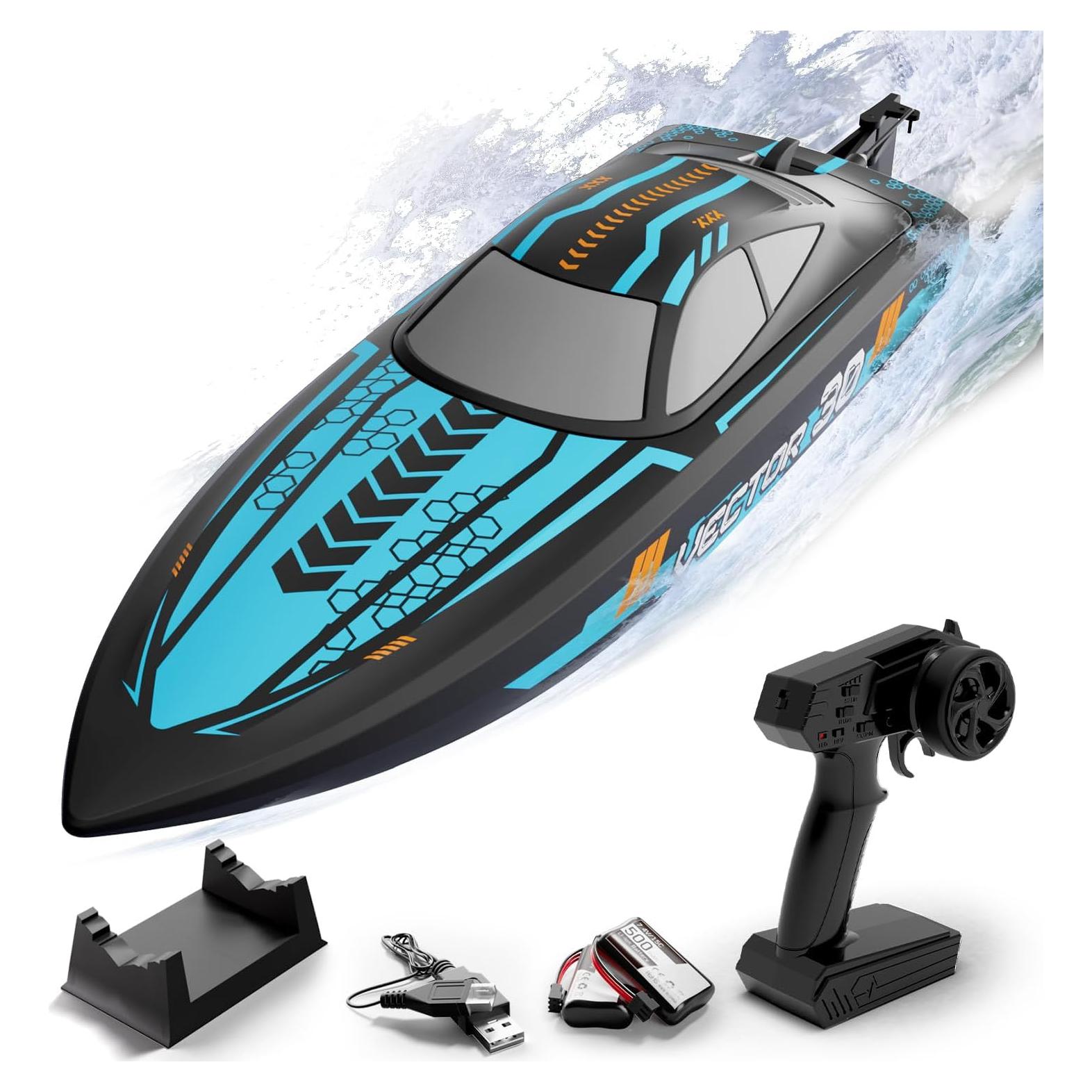 Barco RC VOLANTEXRC Vector 48.3 km/h Azul con 2 Baterías